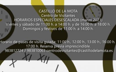 Este viernes 12 de marzo… ¡Vuelven las visitas guiadas al Castillo de la Mota! Consulta nuestros horarios especiales de desescalada.